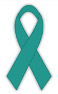 Teal ribbon for Ovarian Cancer